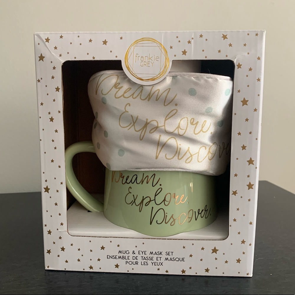 Frankie Grey mug & eye mask set NIB